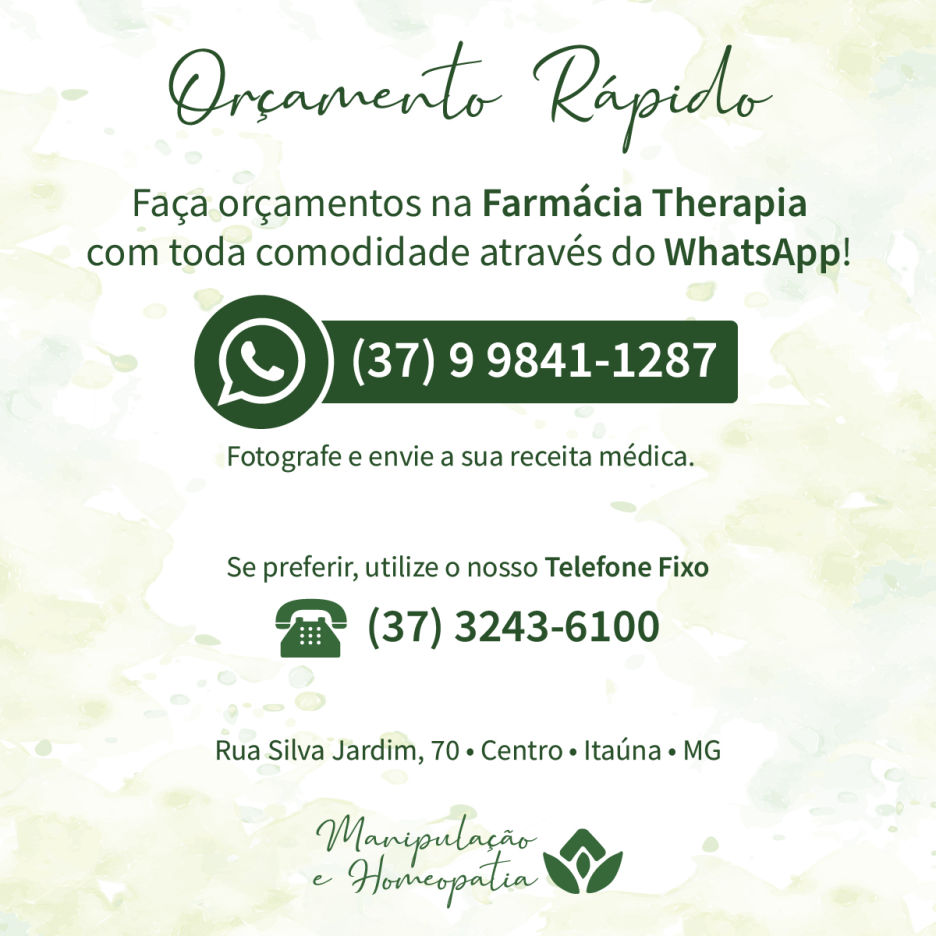 Orçamento Rápido é na da Farmácia Therapia